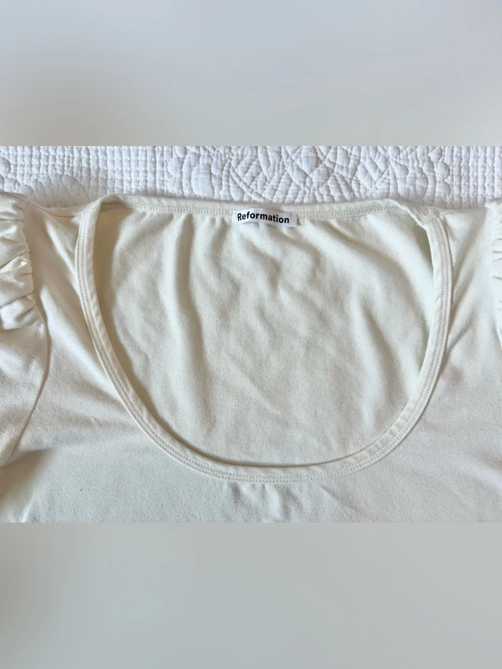 Reformation Frances T-Shirt Organic Cotton Puff Sleeve Top